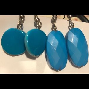 Blue Dangling Earrings (2 pairs)
